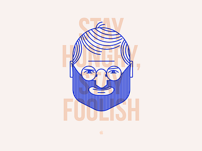 Stay hungry, stay, foolish ⏤ Steve Jobs apple canvas character drawing lines portrait poster print steve jobs