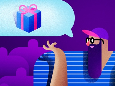 Feedback is a Gift ✨ article blogpost feedback gift grain illustration medium startup team teamwork texture