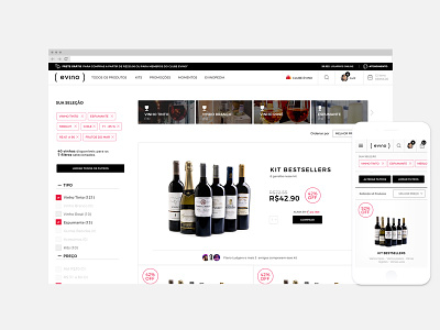 ( evino ) Website card case e commerce evino grid minimalist project redesign store storefront white wine