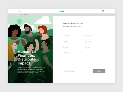 KYC Flow - Personal Information desktop desktop app finance grid humanize illustracion illustration impact ui design web