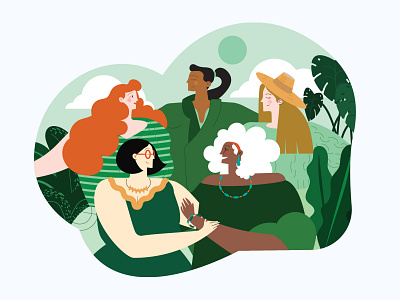 Moeda Women's Day Illustration brazil friends gift happy illustration moeda reunion womans day women womensday
