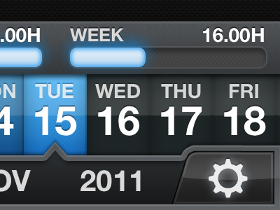 Cycles Date Picker blue date glow hours ios iphone time tracking