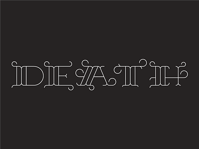 Death death letra lettering thin