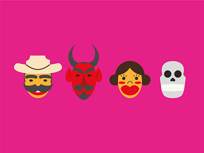 Xantolo Masks dead devil illustration mask mexican rancher