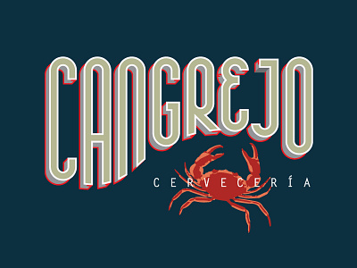 Cangrejo beer brand label lettering logo
