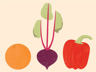 Fruit and veggies beet fruit illustration orange pepper texture vegetable
