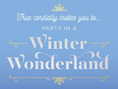 Winter Wonderland Party gold invite party periwinkle silver winter wonderland