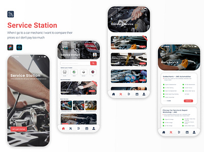Service Station - Mobile Application android figma interaction design mechanic mechanic app mobile mobile app mobile app design mobilephone photoshop ui ui design ux ux design