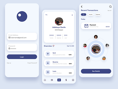 Finance App by Adebayo Desile on Dribbble