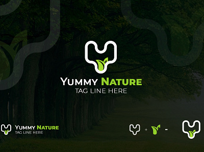 Yummy Nature Logo Concept brand identity branding company creative letter logo design letter y logo logodesign nature logo