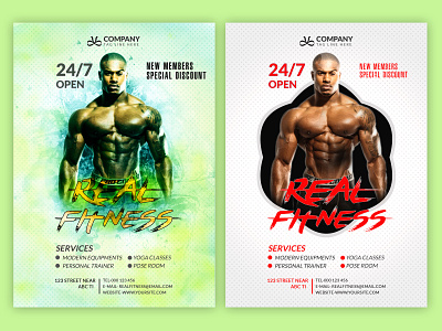 Modern Real Fitness Flyer and Poster Design For GYM creative flyer fit fitness fitness flyer flyer designer gym flyer real fitness