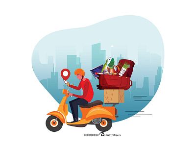 Fast Delivery Service cargo courier delivery fast service illustration logistics vector