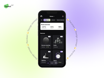 Smart home concept animation app design figma mobile ui