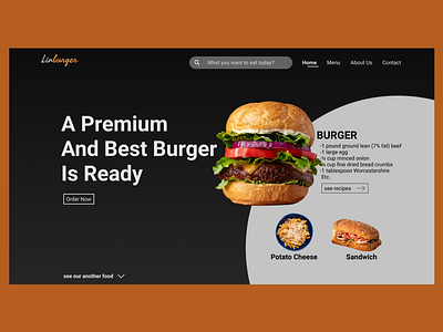 Burger web design design ui ux web