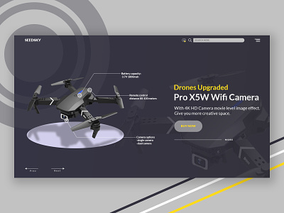 Drone web design design drone tech techno ui ux web
