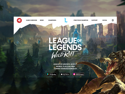 LOLWR Redesign Website design game gaming website league of legends ui ux web website design wildrift