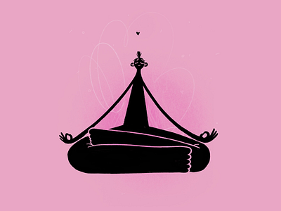 calm editorial illustration ink love meditation minimalistic pease pink procreate yoga
