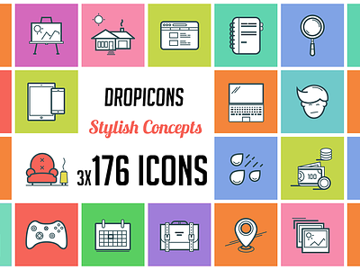 Dropicons - 176 Stylish Concepts design dropicons icon icons png psd vector