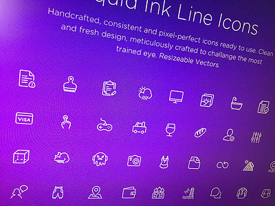 Squid Ink Line Icons Pack
