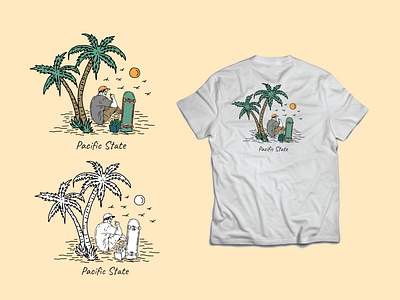 Pacific State - Enjoy adobe illustrator adobe photoshop artwork brand branding clothing color design digital illustration sale tshirt