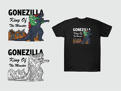 Godzilla - Tshirt Design 3d ai animation artwork brand branding clothing color design digital dribbble godzilla graphic design illustration logo motion graphics sale tshirt ui