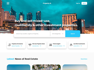 Property IA - A Landing Page Concept design landing page design property real estate ui web