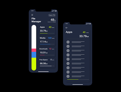 File Manager Redesign UI UX adobe photoshop adobexd dark mode file manager minimal uiuxdesign