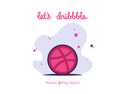 Let's Dribbble basketball debut design dribbble first hello invite shot thanks