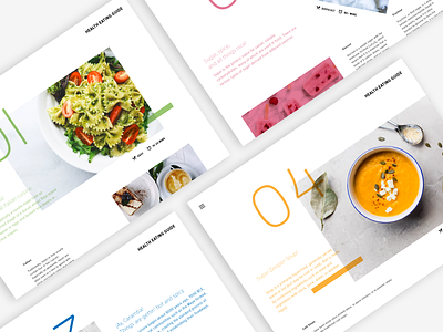 Minimalist Healthy Eating Guide design eat food guide healthcare healthy layout minimalist tablet ui