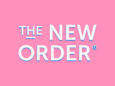 The New Order Branding blue branding contrast geometric logo pink type