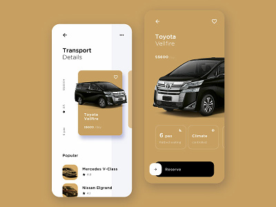 Limo Hire App Concept car gold limo mobile app rental transport ui development