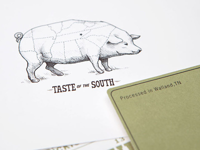 Southern Foodways Alliance blackberry farm food ink invite pig vintage
