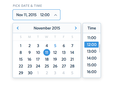 Date & Time Picker Concept date picker dropdown flat ui interface time picker ui ui element