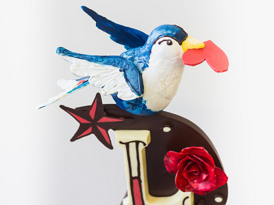Sailor Jerry Chocolate Sculpture 3d illustration bird chocolate sculpture valentinesday