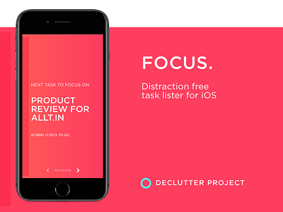 Focus. for iOS app application clean declutter focus ios minimal mobile reminder skcript task ui