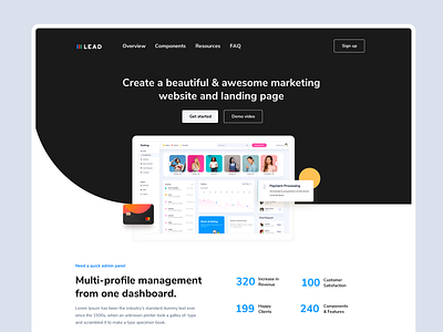 LEAD UI KIT bootstrap 4 branding clean design landing page design landingpage logo typography ui uikits uiux ux