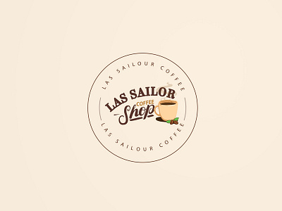 Las Sailor coffee Shop branding logo typography