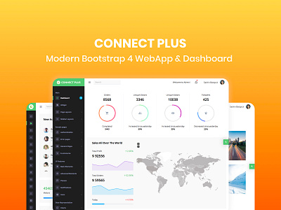 Connect Plus admin admin dashboard admin panel admin template admin theme app bootstrap bootstrap 4 chart clean color design flat graph identity product typography ui ux webapp