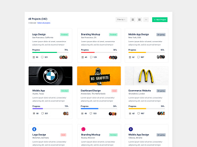 Staradmin Project list admin admin panel analytics branding chart components dashboard graph list product profile progress project project management statistics ui ux web webapp website