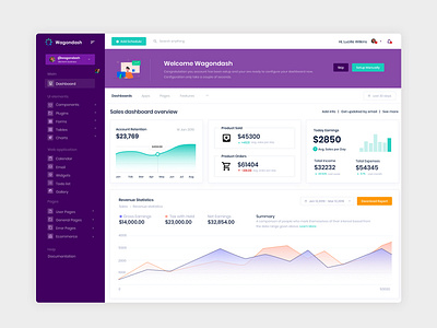 Wagondash admin dashboard admin panel all bootstrap 4 cards chart dashboard design flat graph product product design profile statistics typography ui uikits ux web desgin webapp