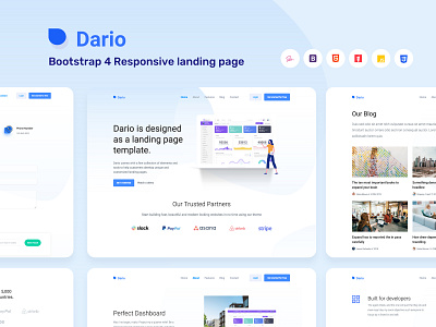 Dario Landing Page clean ui design graph illustration landing landing page design landingpage minimal product page profile typography ui ux vector web web design webapp