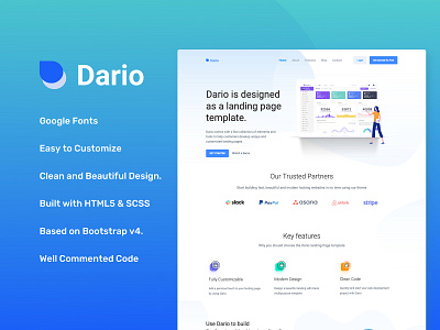 Dario Landing Page cleaning concept design icon illustration landing landing design landing page typography ui ux vector web design website