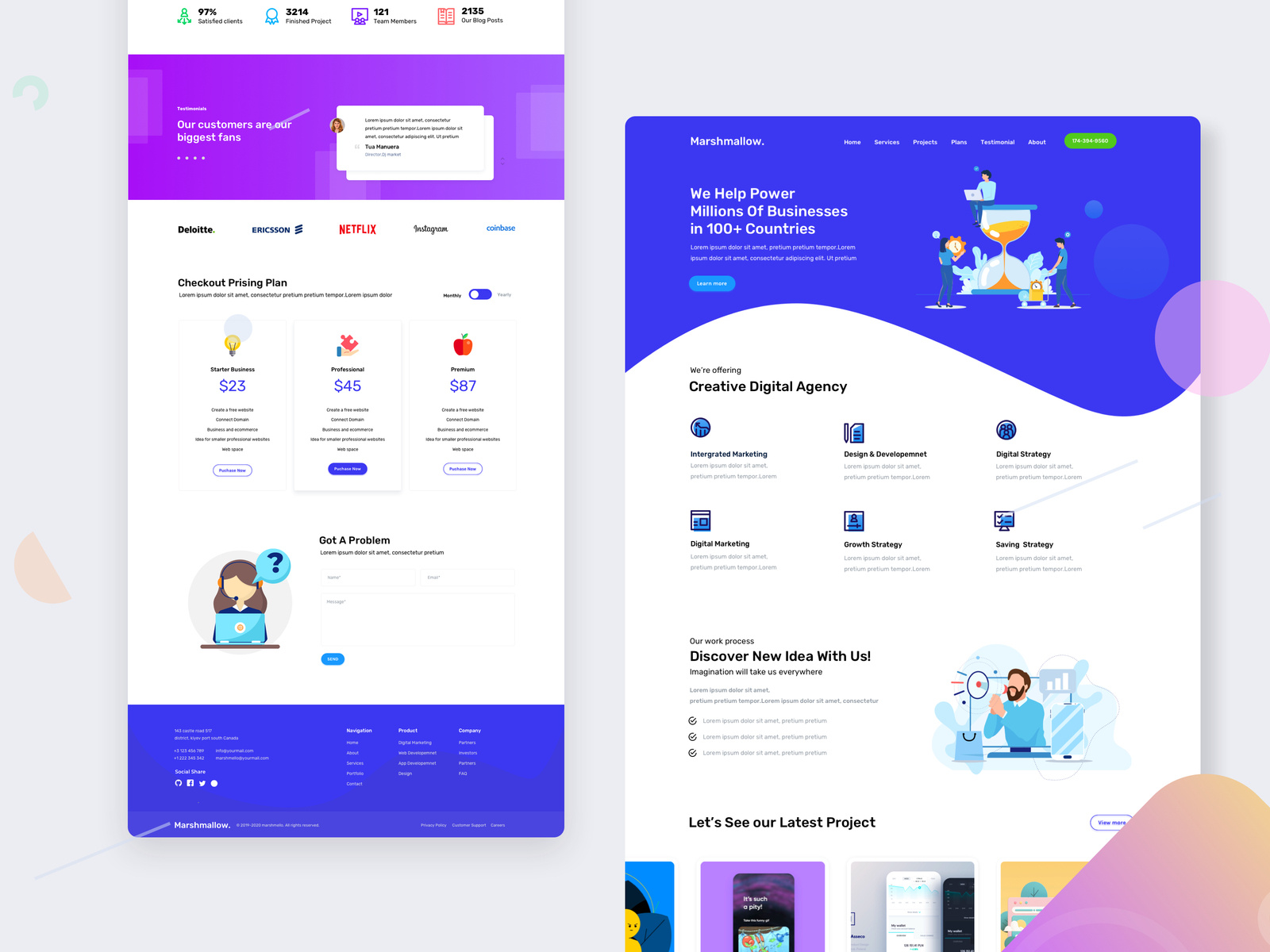 Marshmallow free landing page by Rafzin p on Dribbble