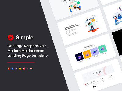 Simple Free Landing Page bootstrap 4 branding creative free freebies home homepage html interface landing page landing page design minimal responsive design typography ui user interface design ux web website website design