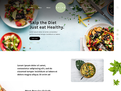 The Salad Bar Landing Page bootstrap 4 clean ui design food home page interaction landing page design layout design minimal page salad simple typography ui user experience user interface design userinterface ux design web design website