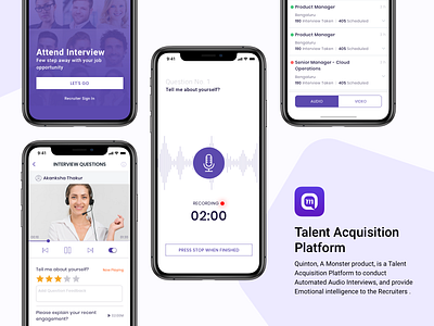 Quinton app design interview interviews ios job job portal mobile app design mobile ui ui zayeem