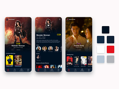 MAXstream Movie, TV, and Video Stream Apps Redesign app debut indonesia indonesia designer mobile app mobile ui movie movie app movies movies app redesign streaming app telkomsel tv app ui ux video