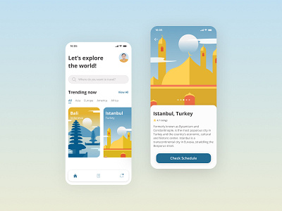 Travel Agency Mobile Apps app bali clean design flat illustration interface istanbul minimal mobile travel travel agency travelling trip turkey ui ux vacation vector