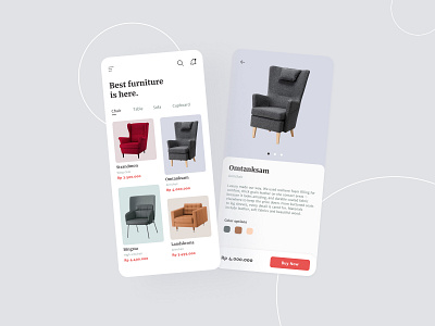 Furniture Shop eCommerce Mobile App app chair clean design ecommerce flat furniture indonesia interface ios minimal mobile mobile ui shop shopping shopping app ui ux