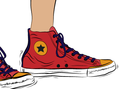 These shoes are made for shaking. converse illustration shoes